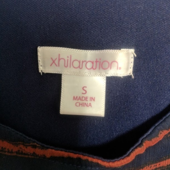 Xhilaration Navy/Orange Stripe Sun Dress - Picture 4 of 5